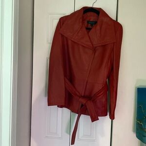 Red Leather 3/4 Ladies Jacket